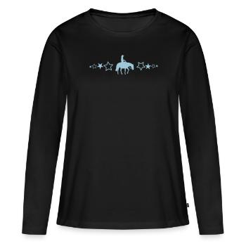 Pleasure Horse with stars - Women's Premium Organic Long Sleeve Shirt - black - Front - Julia (174cm)