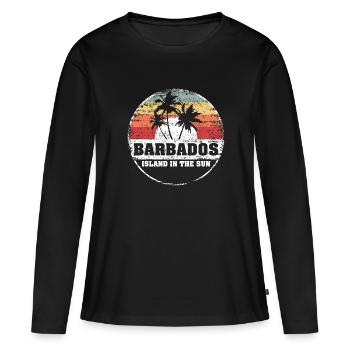Île de la Barbade soleil des caraïbes - T-shirt manches longues Premium bio Femme - noir - Devant - Julia (174cm)