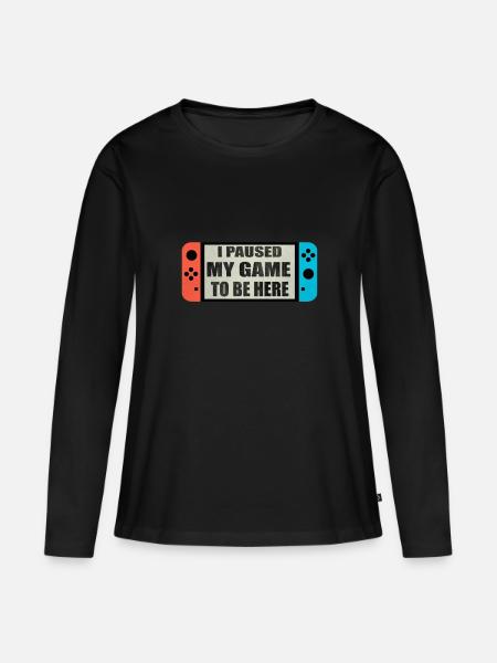Switch Joy Ich habe mein Spiel angehalten - Frauen Premium Bio Langarmshirt - Schwarz