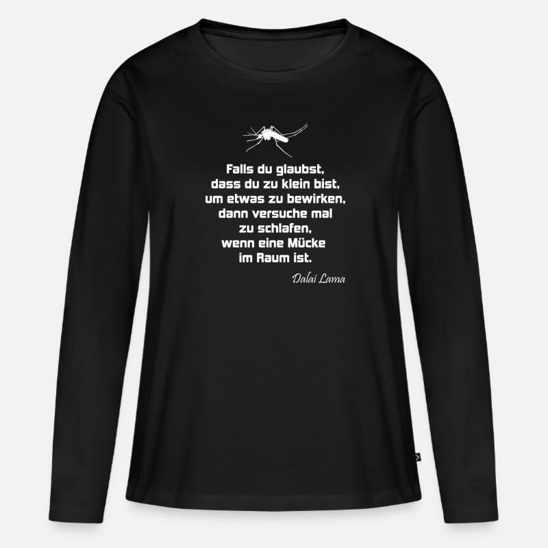 Zitat Dalai Lama - Frauen Premium Bio Langarmshirt - Schwarz