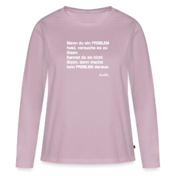 Zitat von Buddha - Frauen Premium Bio Langarmshirt - Altrosa - Vorne - Julia (174cm)