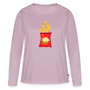 Game Day Kartoffelchips - Frauen Premium Bio Langarmshirt - Altrosa - Vorne - Julia (174cm)