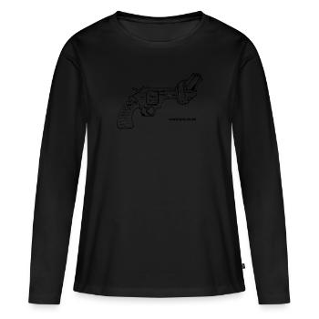 NON-VIOLENCE (noir) - T-shirt manches longues Premium bio Femme - noir - Devant - Julia (174cm)