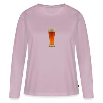 Weissbier Hefeweizen dark in a glass with beer foam - Women's Premium Organic Long Sleeve Shirt - dusky pink - Front - Julia (174cm)