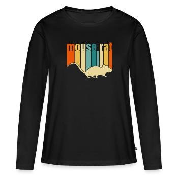 Mouse Rater Mouse Rat Parcs et loisirs Scarec - T-shirt manches longues Premium bio Femme - noir - Devant - Julia (174cm)