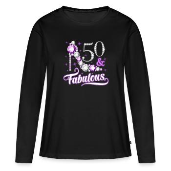 50th Birthday Women Fabulous Queen - Women's Premium Organic Long Sleeve Shirt - black - Front - Julia (174cm)