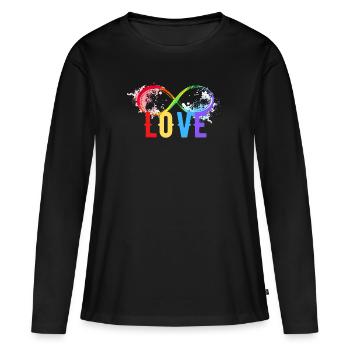 AMOUR INFINI - T-shirt manches longues Premium bio Femme - noir - Devant - Julia (174cm)