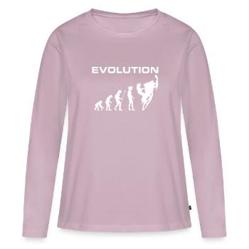 Snowmobile Evolution Distressed Silhouette Classic - Women's Premium Organic Long Sleeve Shirt - dusky pink - Front - Julia (174cm)