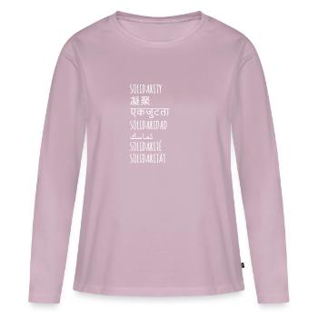 Solidarität Zusammenhalt Gemeinschaft Geschenk - Frauen Premium Bio Langarmshirt - Altrosa - Vorne - Julia (174cm)