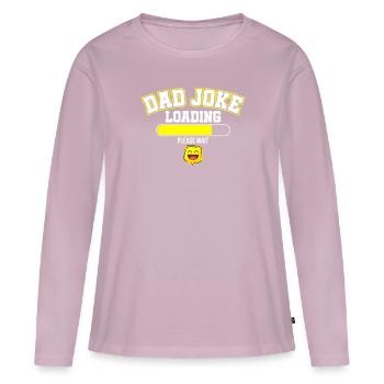 Papa-Blague Boutique S’il vous plaît attendre - papa Joke Loading - T-shirt manches longues Premium bio Femme - rose poudré - Devant - Julia (174cm)