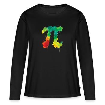 Pi, symbole, maths, infini, nombre irrationnel - T-shirt manches longues Premium bio Femme - noir - Devant - Julia (174cm)