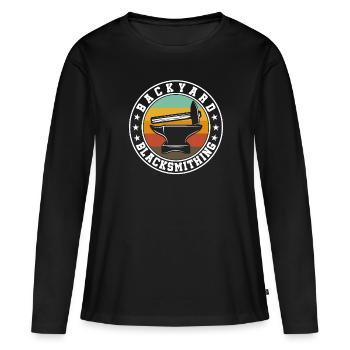 Forgeur forgeur de la cour arrière - T-shirt manches longues Premium bio Femme - noir - Devant - Julia (174cm)