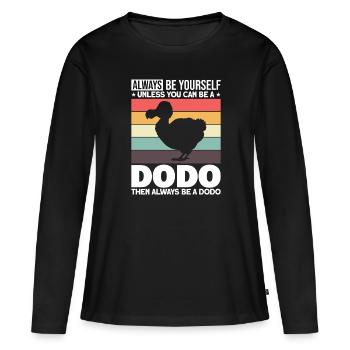 Dodo oiseau amants Ornithologues Disparus - T-shirt manches longues Premium bio Femme - noir - Devant - Julia (174cm)