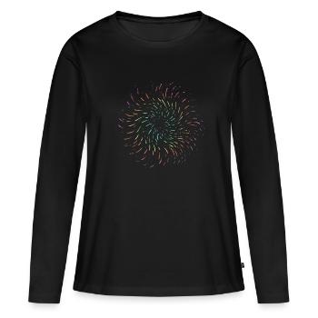 Faire le tourbillon arc-en-ciel lui-même - T-shirt manches longues Premium bio Femme - noir - Devant - Julia (174cm)