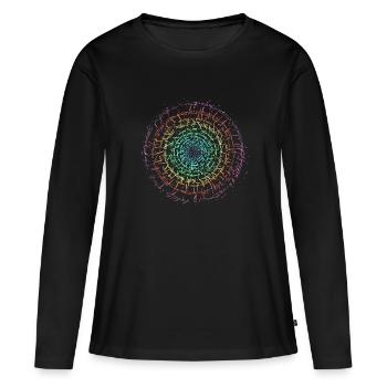 Self Design Rainbow Gyro Background - Women's Premium Organic Long Sleeve Shirt - black - Front - Julia (174cm)