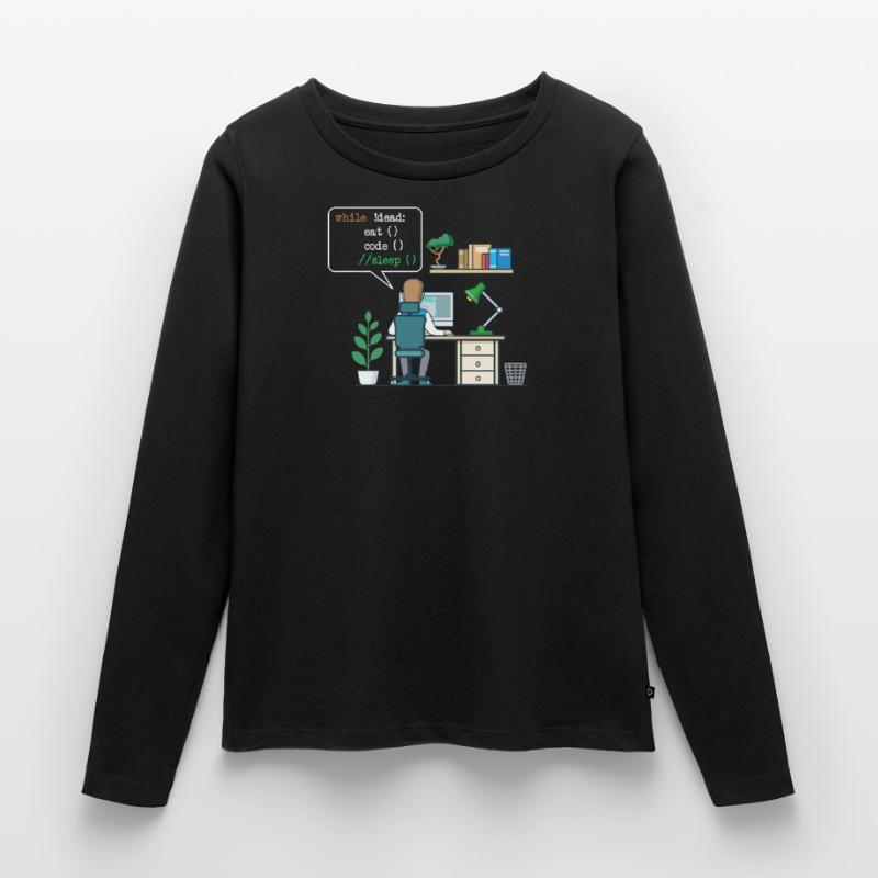 Eat Code Sleep | Funny Coder Programmierer Frauen Premium Bio Langarmshirt