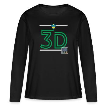Design d’imprimante 3D | Impression 3D Amour impression 3D - T-shirt manches longues Premium bio Femme - noir - Devant - Julia (174cm)