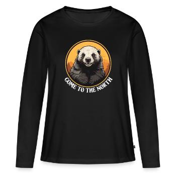 Venez dans le Nord - Portrait de Wolverine - T-shirt manches longues Premium bio Femme - noir - Devant - Julia (174cm)