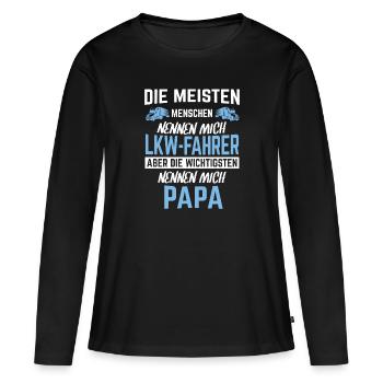Lkw Fernfahrer - Frauen Premium Bio Langarmshirt - Schwarz - Vorne - Julia (174cm)