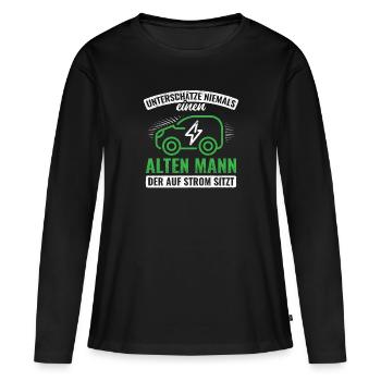 Elektroauto E-Auto Auto - Frauen Premium Bio Langarmshirt - Schwarz - Vorne - Julia (174cm)