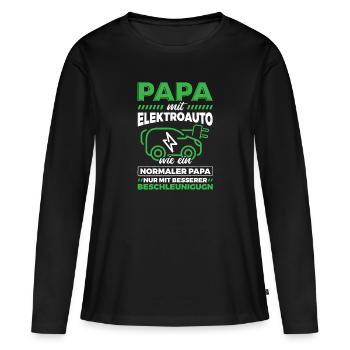 Elektroauto Auto E-Auto - Frauen Premium Bio Langarmshirt - Schwarz - Vorne - Julia (174cm)