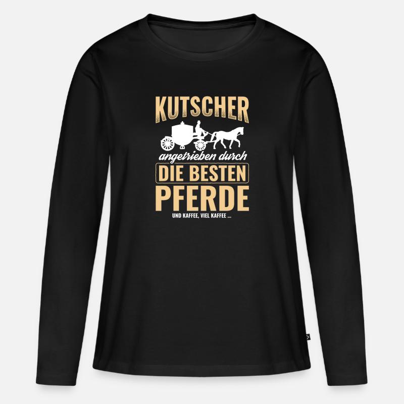 Kutsche - Frauen Premium Bio Langarmshirt - Schwarz