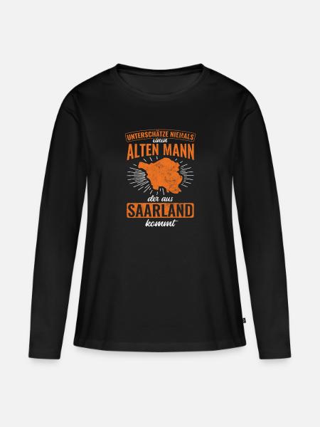 Saarland Saarbrücken Saarländer - Frauen Premium Bio Langarmshirt - Schwarz