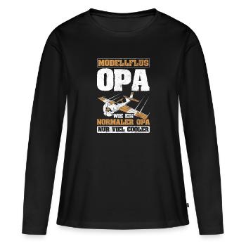 Modellflug - Frauen Premium Bio Langarmshirt - Schwarz - Vorne - Julia (174cm)