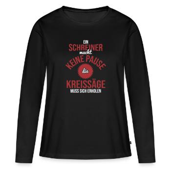 Schreiner - Frauen Premium Bio Langarmshirt - Schwarz - Vorne - Julia (174cm)
