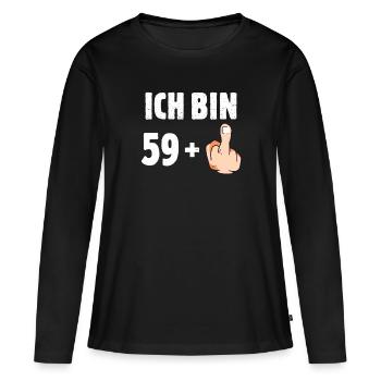Ich bin 59 plus eins - Frauen Premium Bio Langarmshirt - Schwarz - Vorne - Julia (174cm)