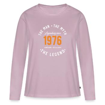 Legendary since 1976 The Man The Myth - T-shirt manches longues Premium bio Femme - rose poudré - Devant - Julia (174cm)