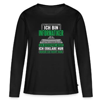 Informatik Informatiker Programmierer - Frauen Premium Bio Langarmshirt - Schwarz - Vorne - Julia (174cm)