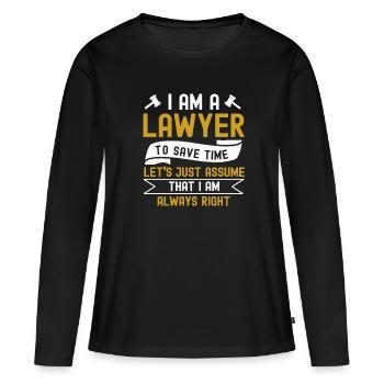 Anwalt - Frauen Premium Bio Langarmshirt - Schwarz - Vorne - Julia (174cm)