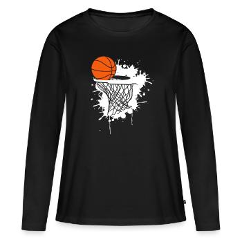 Basketball Cadeau Panier de Sport Rebond B-Ball - T-shirt manches longues Premium bio Femme - noir - Devant - Julia (174cm)