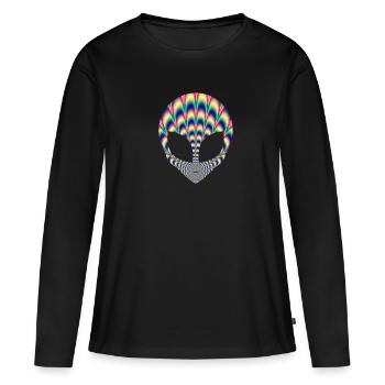 Étranger - T-shirt manches longues Premium bio Femme - noir - Devant - Julia (174cm)