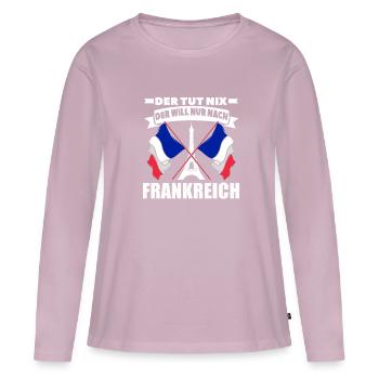 Frankreich - Frauen Premium Bio Langarmshirt - Altrosa - Vorne - Julia (174cm)