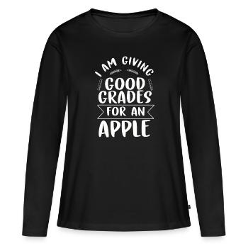 École d’enseignant Enseignant Gift Class École primaire - T-shirt manches longues Premium bio Femme - noir - Devant - Julia (174cm)