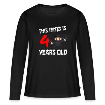 Ninja Ninjutsu Judo Katana Enfants Shuriken Guerrier - T-shirt manches longues Premium bio Femme - noir - Devant - Julia (174cm)