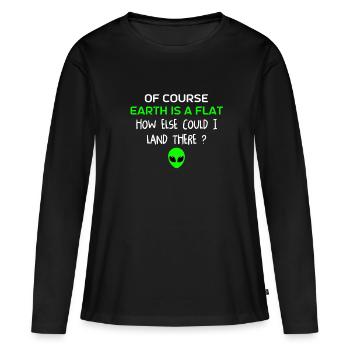 Étranger - T-shirt manches longues Premium bio Femme - noir - Devant - Julia (174cm)