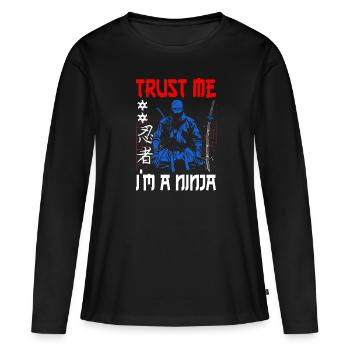 Ninja Geschenk Karate Ninjutsu Judo Samurai Japan - Frauen Premium Bio Langarmshirt - Schwarz - Vorne - Julia (174cm)