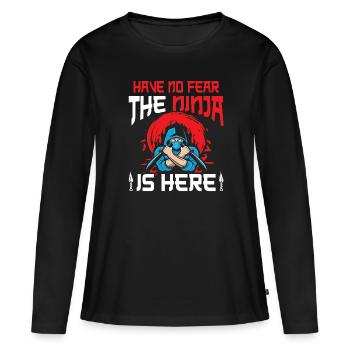 Ninja - T-shirt manches longues Premium bio Femme - noir - Devant - Julia (174cm)