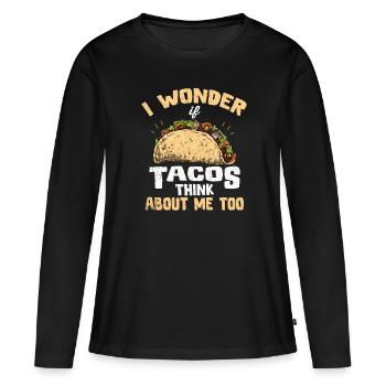 Taco Mardi Torero Salsa Latino Nacho Mexicain - T-shirt manches longues Premium bio Femme - noir - Devant - Julia (174cm)