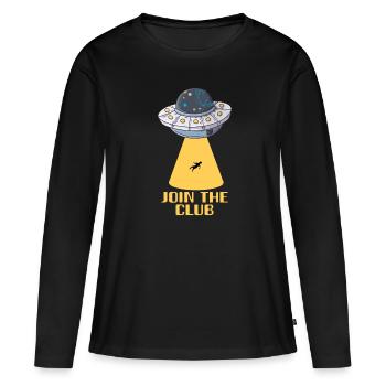 Étranger - T-shirt manches longues Premium bio Femme - noir - Devant - Julia (174cm)
