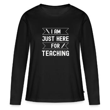 École d’enseignant Enseignant Gift Class École primaire - T-shirt manches longues Premium bio Femme - noir - Devant - Julia (174cm)