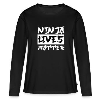 Ninja Ninjutsu Judo Katana Enfants Shuriken Warrior - T-shirt manches longues Premium bio Femme - noir - Devant - Julia (174cm)