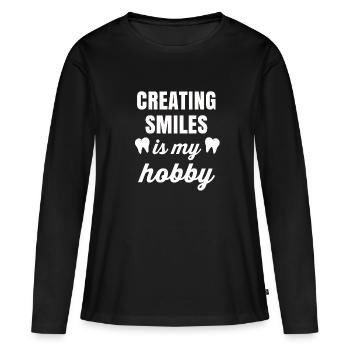 Dentiste Cadeau Dentiste Dentiste Dentaire Dents - T-shirt manches longues Premium bio Femme - noir - Devant - Julia (174cm)