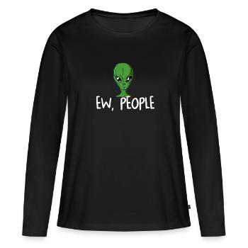 Étranger - T-shirt manches longues Premium bio Femme - noir - Devant - Julia (174cm)