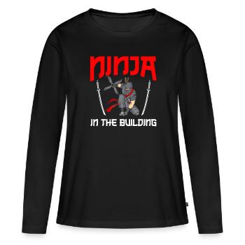 Ninja Cadeau Karaté Ninjutsu Judo Samouraï Japon - T-shirt manches longues Premium bio Femme - noir - Devant - Julia (174cm)