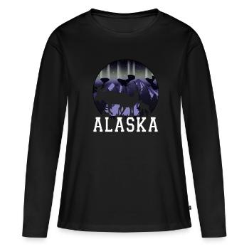 Alaska - T-shirt manches longues Premium bio Femme - noir - Devant - Julia (174cm)