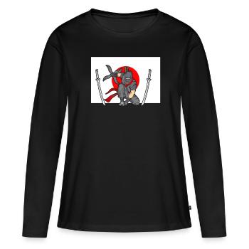 Ninja - T-shirt manches longues Premium bio Femme - noir - Devant - Julia (174cm)